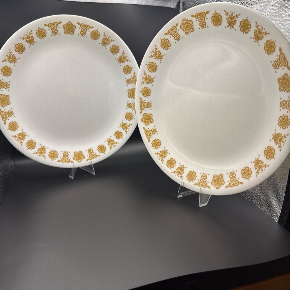 Corelle Vintage Butterfly Gold Dinner Plates - Set of 2